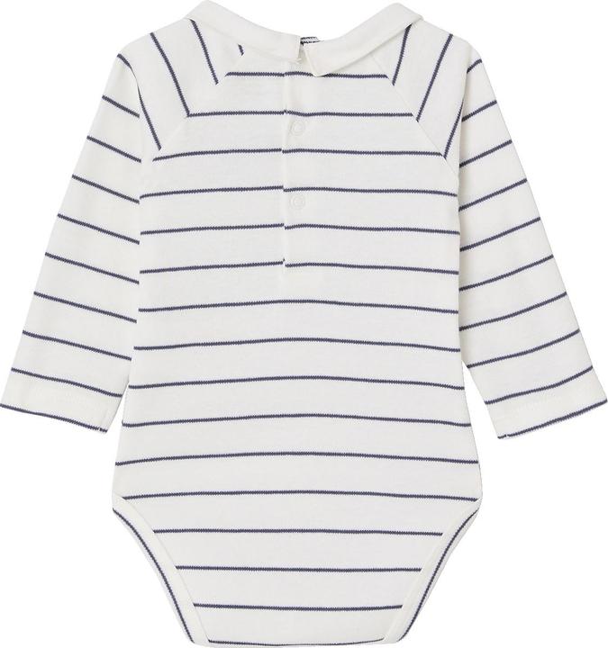 Actual product image Vertbaudet Bio-Kollektion: Gestreifter Baby Langarm-Body mit Kragen (86)