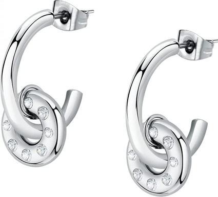 Morellato Sparkling steel hoop earrings with Bagliori crystals SAVO08