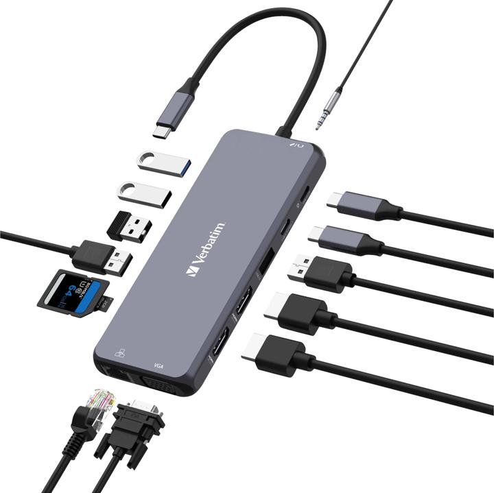 Actual product image Verbatim CMH-14 (USB-C, 14 Ports)