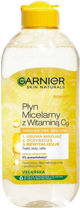 Image du produit Garnier Skin Naturals Liquid Micellar With Vitamin Cg For Dull And Tired Skin 400Ml (Chiffons de nettoyage, 400 ml)