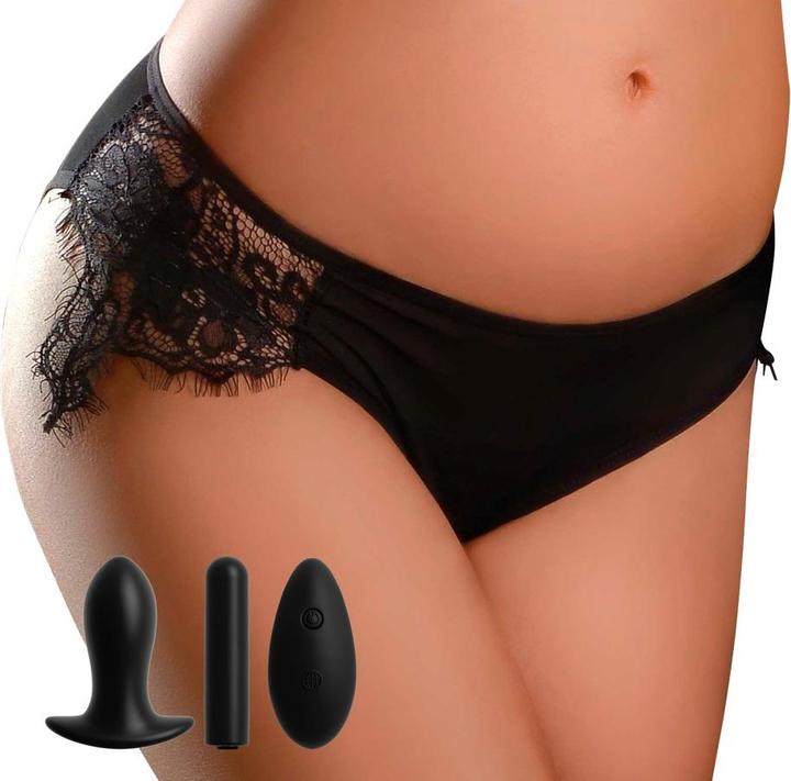 Actual product image Pipedream Hookup Panties - Princess Panties With Butt Plug, Bullet And Remote Control