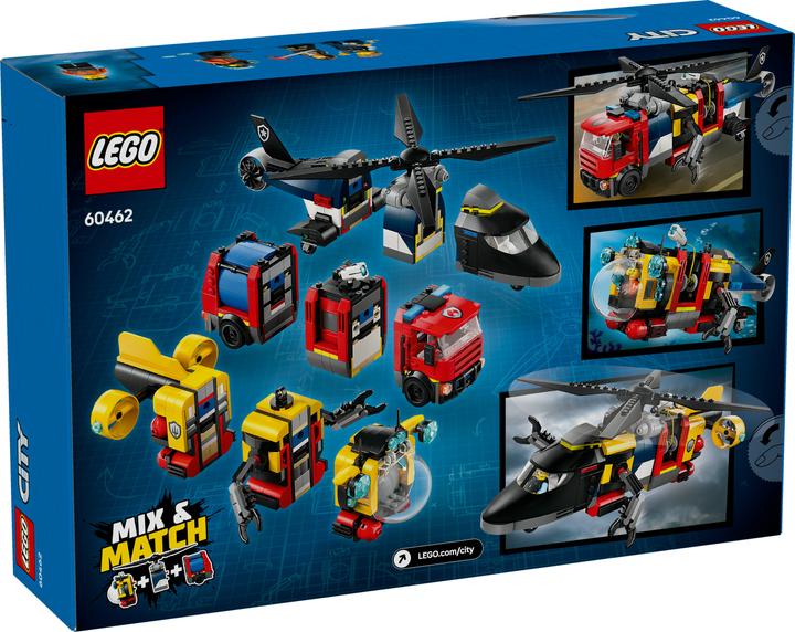 Produktbild LEGO Kombinationsset mit Hubschrauber, Löschauto und U-Boot (60462, LEGO City)