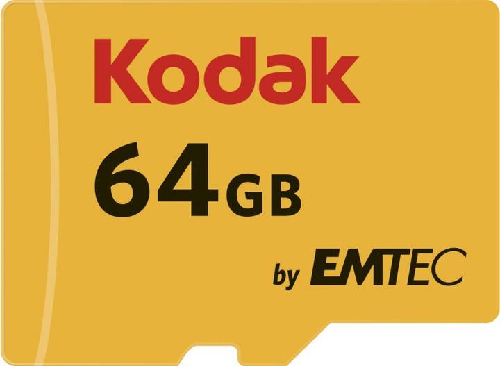 Kodak SD MICRO 64GB CL10 UHS-I U3 V30 A1 ULTRA CON ADATTATORE (64 Go, microSDXC, U3, UHS-I)