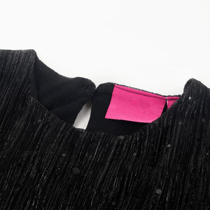 Produktbild VidaXL Kinderkleid mit Langen Ärmeln Schwarz 104,Aussenmaterial (104)