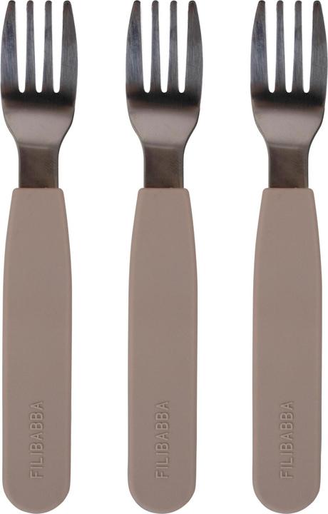 Filibabba Silikongabeln 3er-Pack - Warm Grey