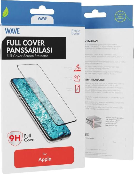 Immagine prodotto Wave Cover completa -panssarilasi, iPhone 12 mini, musta kehys (1 Pezzo/i, Apple iPhone 12 mini)