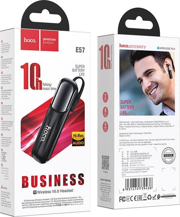 Actual product image Hoco Wireless Handsfree E57 black