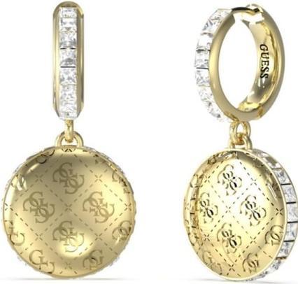 Guess Stylish gold-plated earrings with zircons 4G Rising JUBE04267JWYGT/U