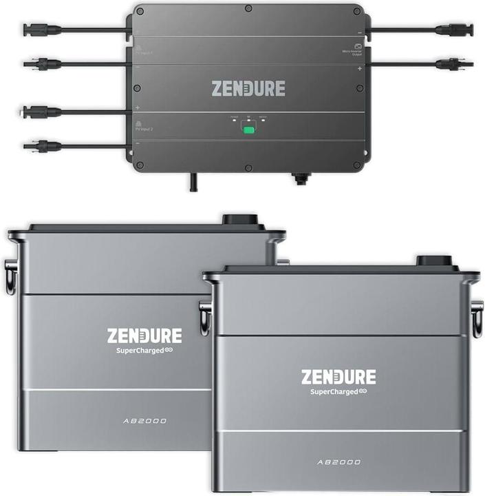 Actual product image Zendure SolarFlow Set 3.84kWh Smart PV Hub with 2x AB2000 expansion battery