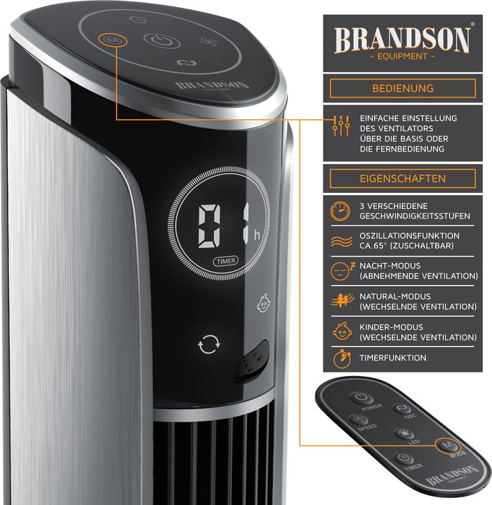 Actual product image Brandson Tower fan (52 dB)