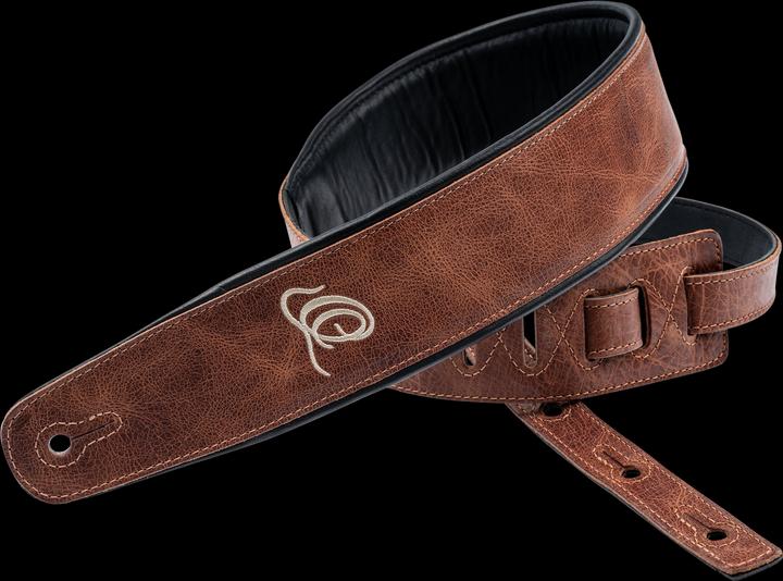 Actual product image Ortega Leather Guitar Strap - Vintage Caramel (Instrument strap)