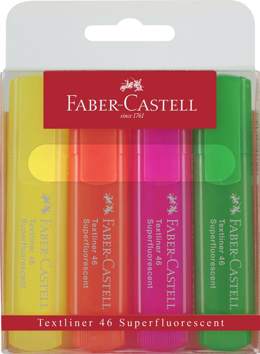 Actual product image Faber-Castell Textliner, case of 4 fluorescent (Multicoloured, 1 mm, 4 x)