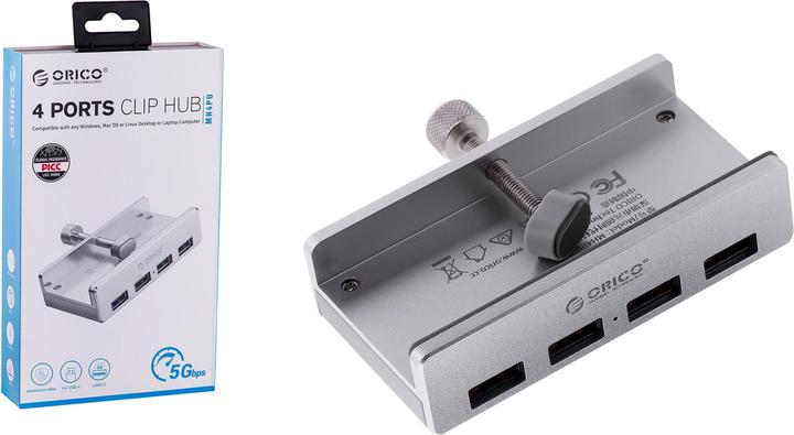 Produktbild Allnet USB 3.0 4 Port Clip Hub (USB-C, 4 Ports)
