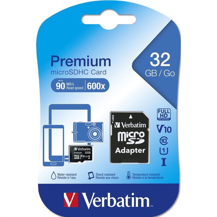 Etichetta energetica Verbatim Scheda Micro SDHC Classe 10 (32 GB, microSDHC, U1, UHS-I)