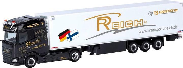 Produktbild Herpa 318112 H0 LKW Modell DAF XG+ Kühlkoffer-Sattelzug "Reich"