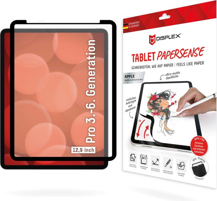 Produktbild Displex Tablet Papersense, iPad Paper Feeling Schutzfolie (1 Stück, iPad Pro 12.9 2022 (6. Gen))
