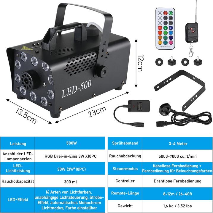 Image du produit Mamizo Mini-Nebelmaschine mit LED-Licht und Fernbedienung