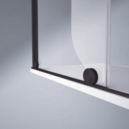 Actual product image Hüppe Xtensa pure bath screen sliding door 1-piece with fixed segment width:140cm stop left (161 cm, 84 cm, 22 cm)