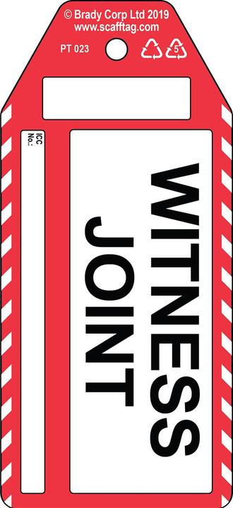 Energy Label Brady PROC-GB-PT 023-50, Witness Joint - Pendant, Polypropylene, Black on Red & White, 176 x 80