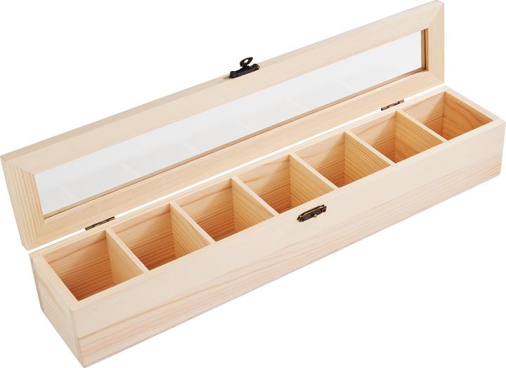 Image du produit VBS Boîte de tri à 7 compartiments avec fenêtre, en bois de pin (1.90 l)