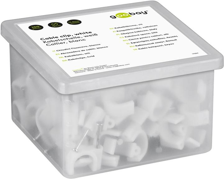 Actual product image Goobay Cable clamp, white max. cable diameter : 14.0 mm
