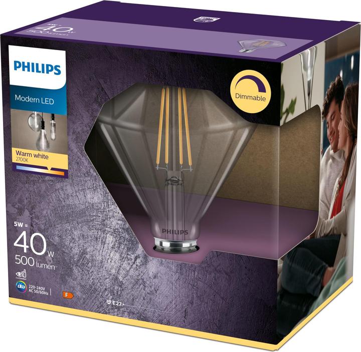 Produktbild Philips LEDclassic Lampe Diamond (E27, 5 W, 500 lm, 1 x, F)