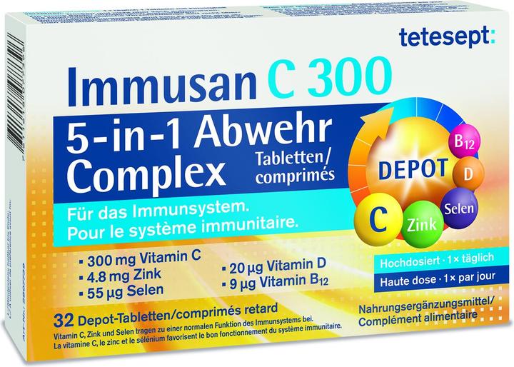 Produktbild Tetesept Immusan C 300 (32 Stück, Tabletten, 80 g)