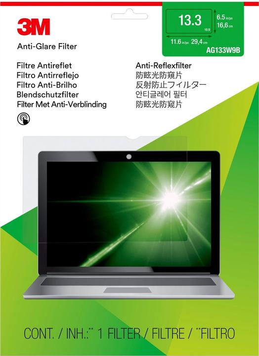 Produktbild 3M Anti-glare filter AG133W9B for 13.3 inch widescreen laptop (13.31", 16 : 9)