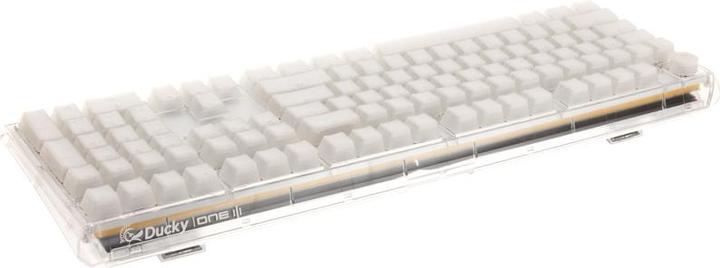 Actual product image Ducky One 3 Aura White Gaming Keyboard, RGB LED - MX-Blue (US) (US, Cable)