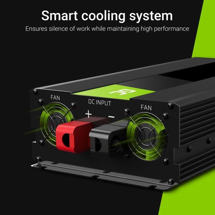 Productafbeelding GreenCell Omvormer 12V naar 230V zuivere sinus 1500W