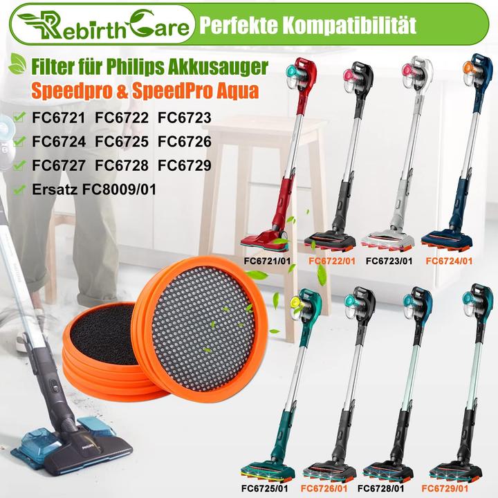 Produktbild Plutoos 2 Stück FC8009/01 Filter für Philips Akkusauger SpeedPro & SpeedPro Aqua Ersatzteile Ersatzfilter St