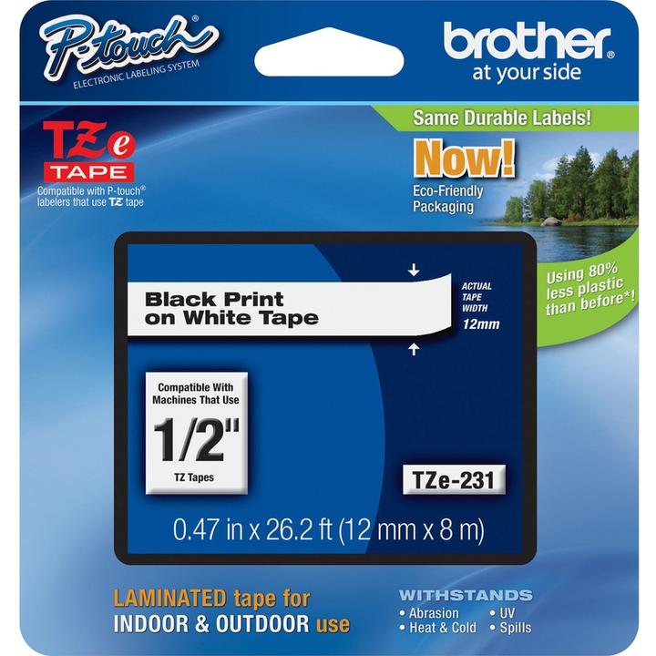 Actual product image Brother TZe-231 (1.20 cm, White, Black)