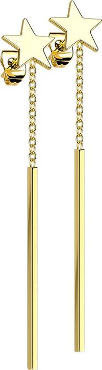 Star Piercing Ohrstecker vergoldet Stern Anhänger Kette mit Balken (ohne Messing, Chirurgenstahl 316L)