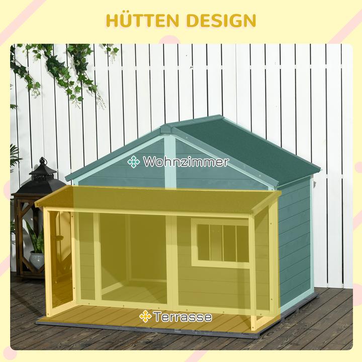 Produktbild PawHut Hundehütte mit erhöhtem Boden (Hundehütte)