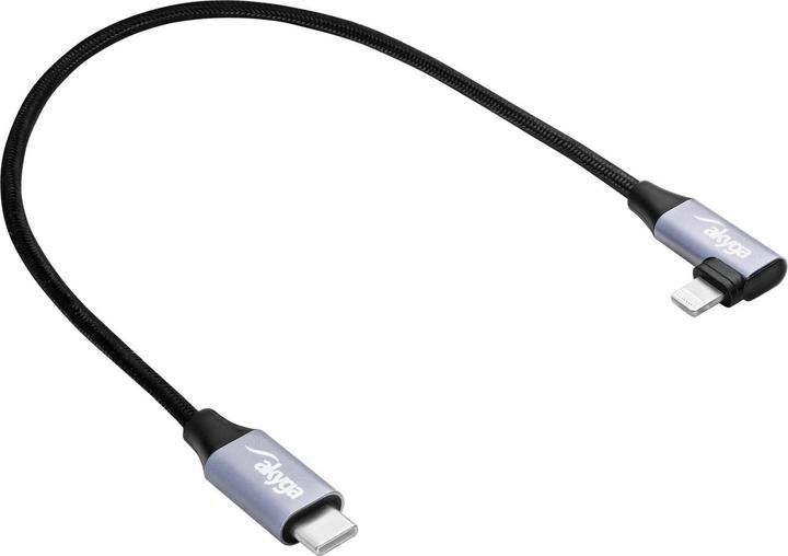 Produktbild Akyga USB-Kabel USB-C® Stecker, Apple Lightning Stecker 30 cm Schwarz AK-USB-5 (0.30 m, USB 2.0, 30 W)