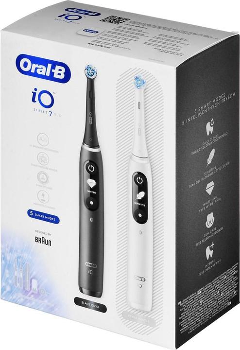 Image du produit Oral-B iO7 Duo Blanc Noir (Brosse à dents oscillo-rotative)