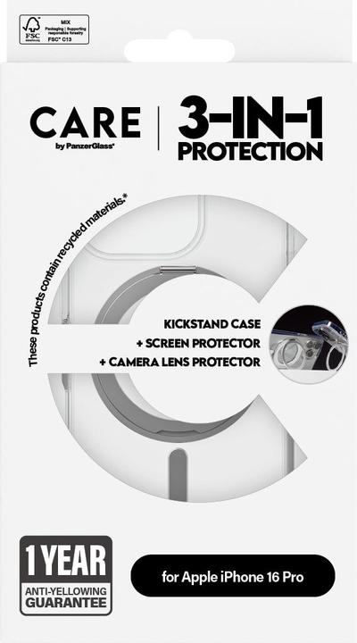 Actual product image PanzerGlass CARE Feature 3-in-1 Ceramic Bundle iPhone '24 6.3" Pro (1 Piece, Apple iPhone 16 Pro)