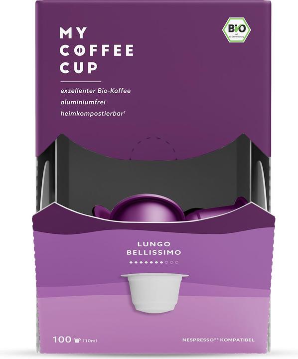 Produktbild My-Cups Kaffeekapseln Mega Box Bio Lungo Bellissimo 100 Stück (100 x Port.)