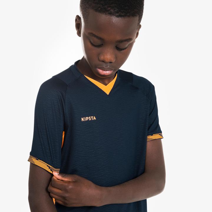 Kipsta Kinder Fussball Trikot kurzarm - CLR orange/marineblau
