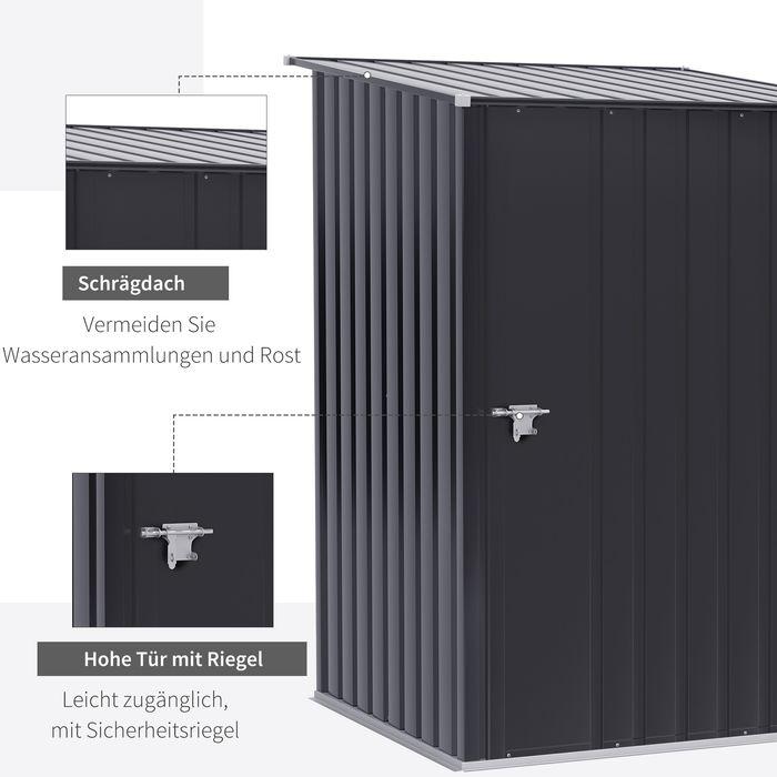 Actual product image Swisshandel24 Garden shed 1x1 m metal garden shed Garden shed 0.92 m² galvanised steel dark grey