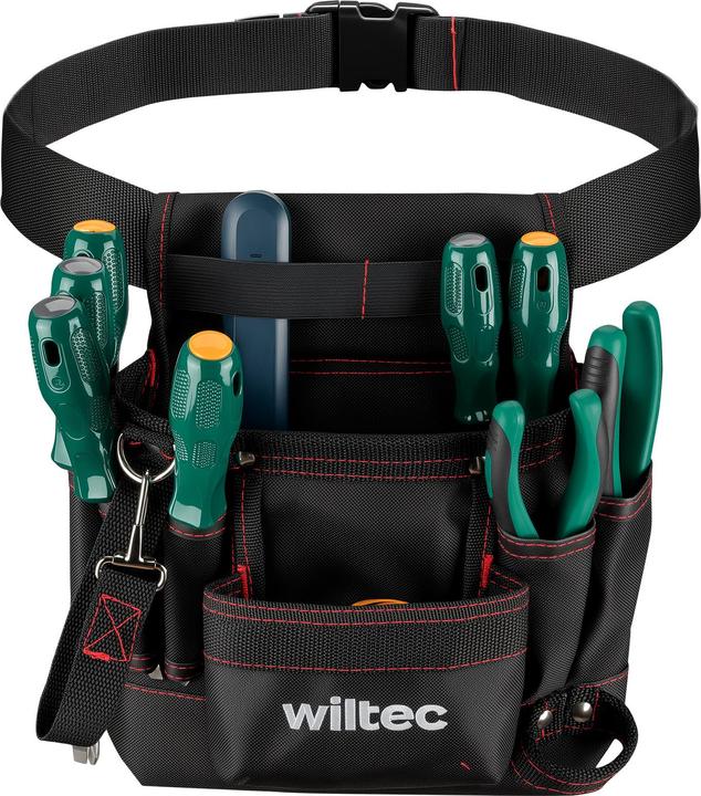 Produktbild Wiltec Werkzeuggürteltasche 24x28cm Gürteltasche 7 Fächer Werkzeug Tasche (7 Teile)