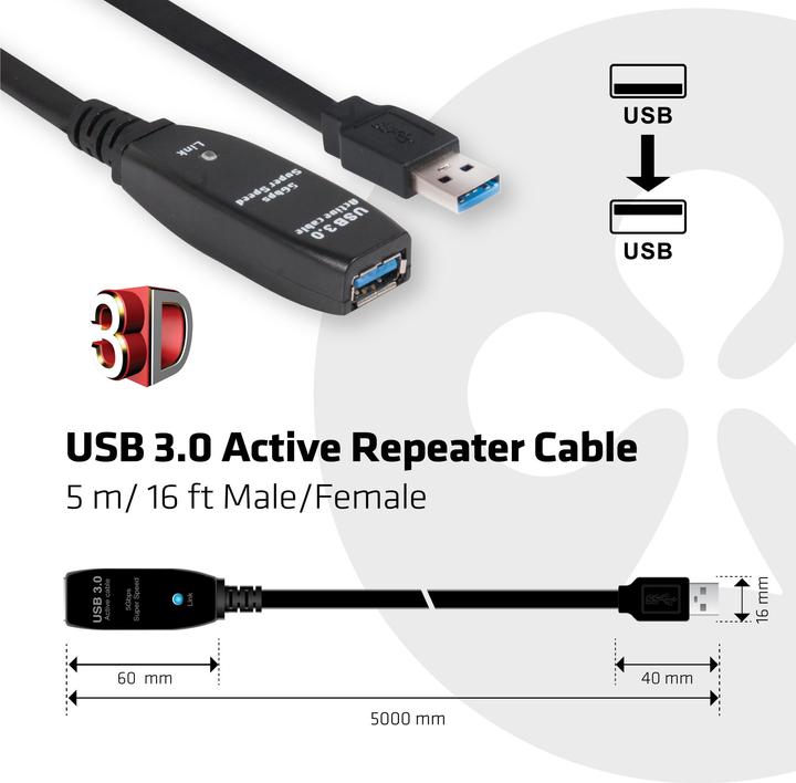 Produktbild Club 3D USB 3.0 (5 m, USB 3.0)