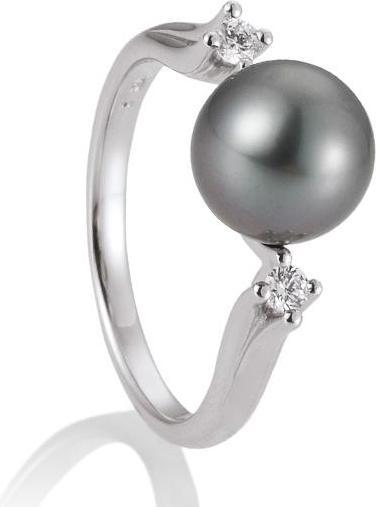 Breuning RING - TAHITI-Z.-PERLE/Brill. 0,10 Ct. H/si (51, 585/14 K Gold)