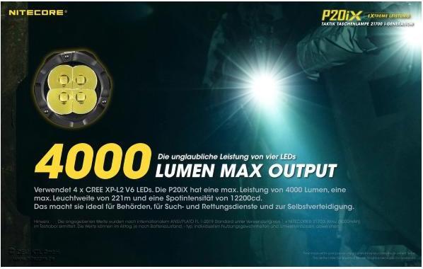 Actual product image Nitecore P20iX - 4000 lumen (14 cm, 4000 lm)