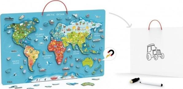 Produktbild Viga Toys Magnetisches Weltpuzzle (108 Teile)