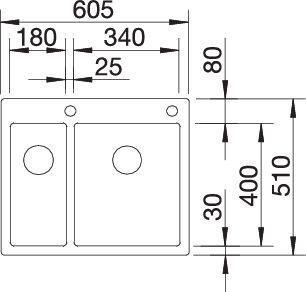 Produktbild Blanco Claron 340/180-IF/A (Einbauspüle, 51 cm, 51 cm)