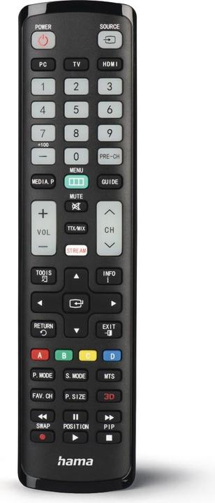 Image du produit Hama Télécommande universelle pour téléviseurs Samsung, IR, apprentissage, touches lumineuses (Télécommande universelle, Infrarouge)