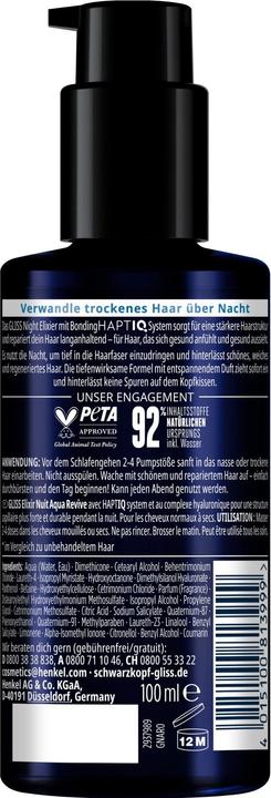 Immagine prodotto Gliss Night Elixir Aqua Revive 100 ml (100 ml)
