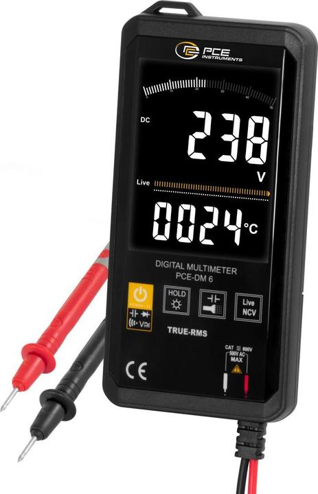 Produktbild PCE Instruments PCE-DM 6 Hand-Multimeter digital CAT III 600 V Anzeige (Counts (CAT III 600V)