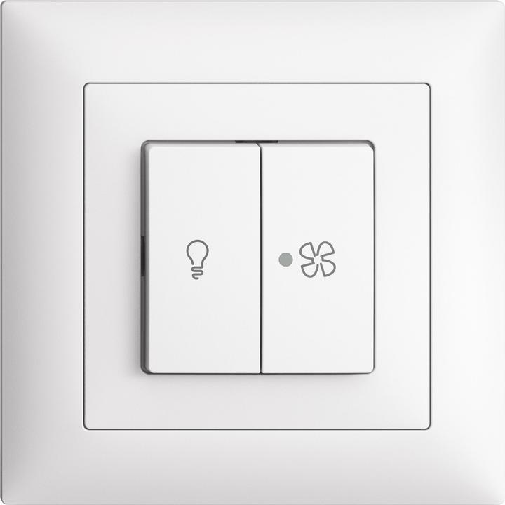 Feller EdizioDue double pressure switch scheme 3+3 light and fans illuminated UP
